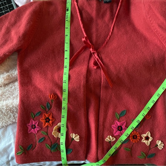 90s Vintage Harold’s Wool Flower Patch Cardigan - Picture 6 of 7